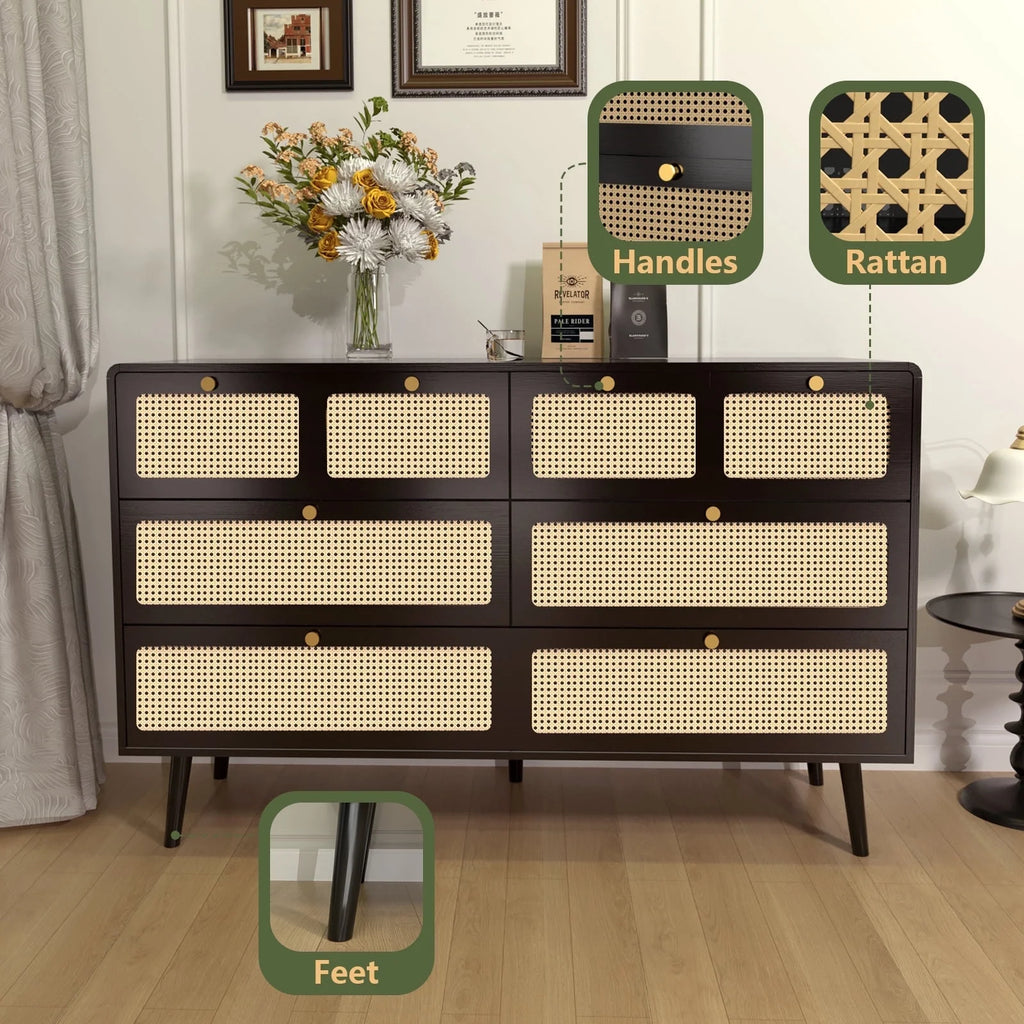 White Wood 6 Drawer Dresser I2920