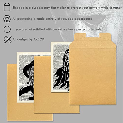 Vintage Horror Movie Newspaper Art Prints 8”X 10” Unframed 9Pcs R497