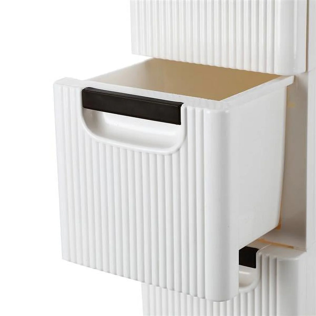 4-Tier Rolling Storage Cart Plastic and Stainless Steel White P641198