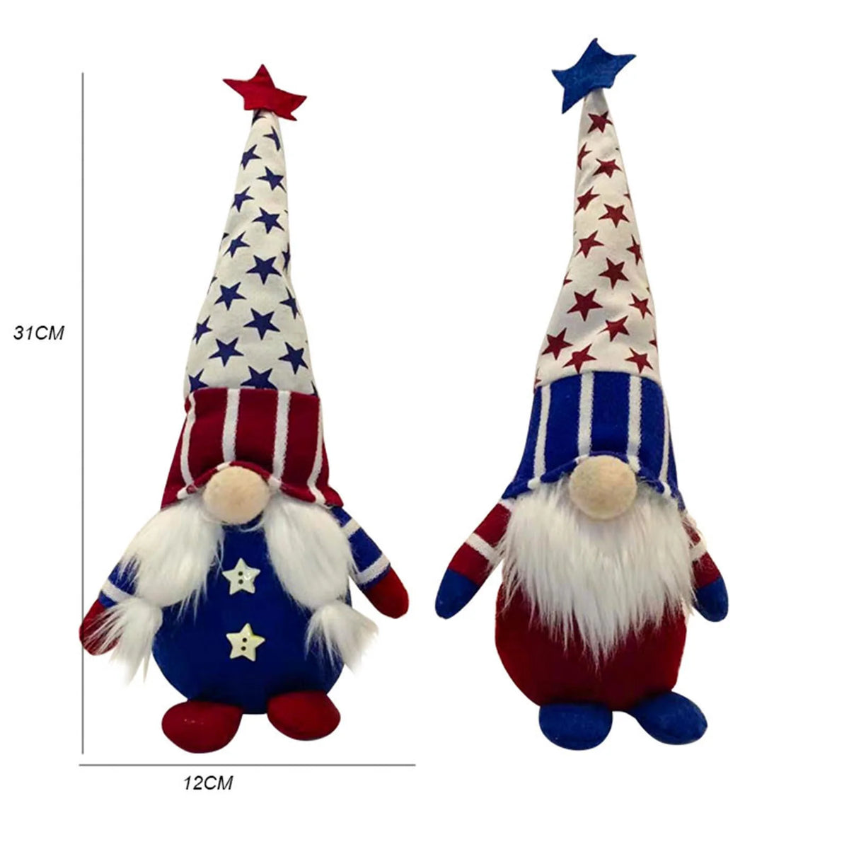 Patriotic 5th of July Gnome, American Independence Day Gnomes, Birth Announcement Memorial Day Elf Dwarf, Scandinavian Ornaments Handmade Plush Doll Stars & Stripes Gnome Home Decorations G148