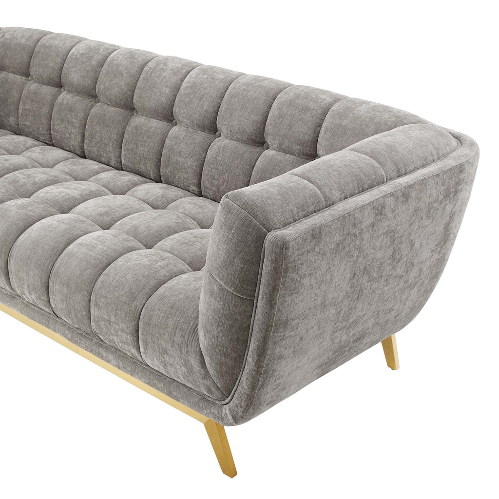 Light Grey Velvet Sofa G343402