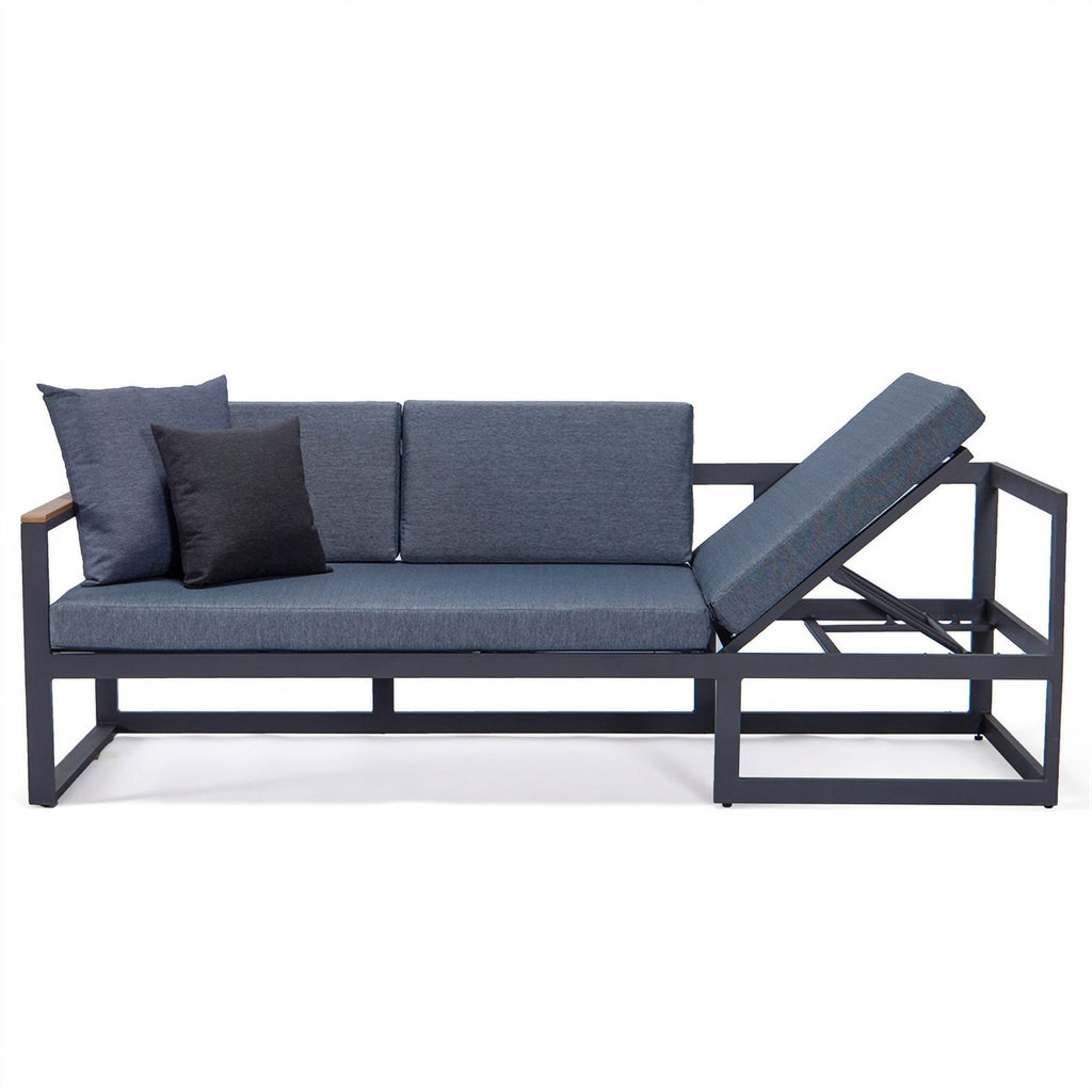 Black 3 Piece Outdoor Aluminum Sectional X973764