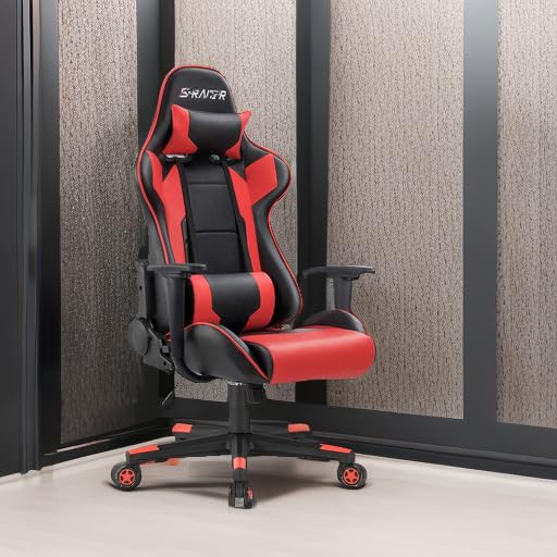 White Ergonomic Leather Gaming Chair with Headrest and Lumbar Support G693
