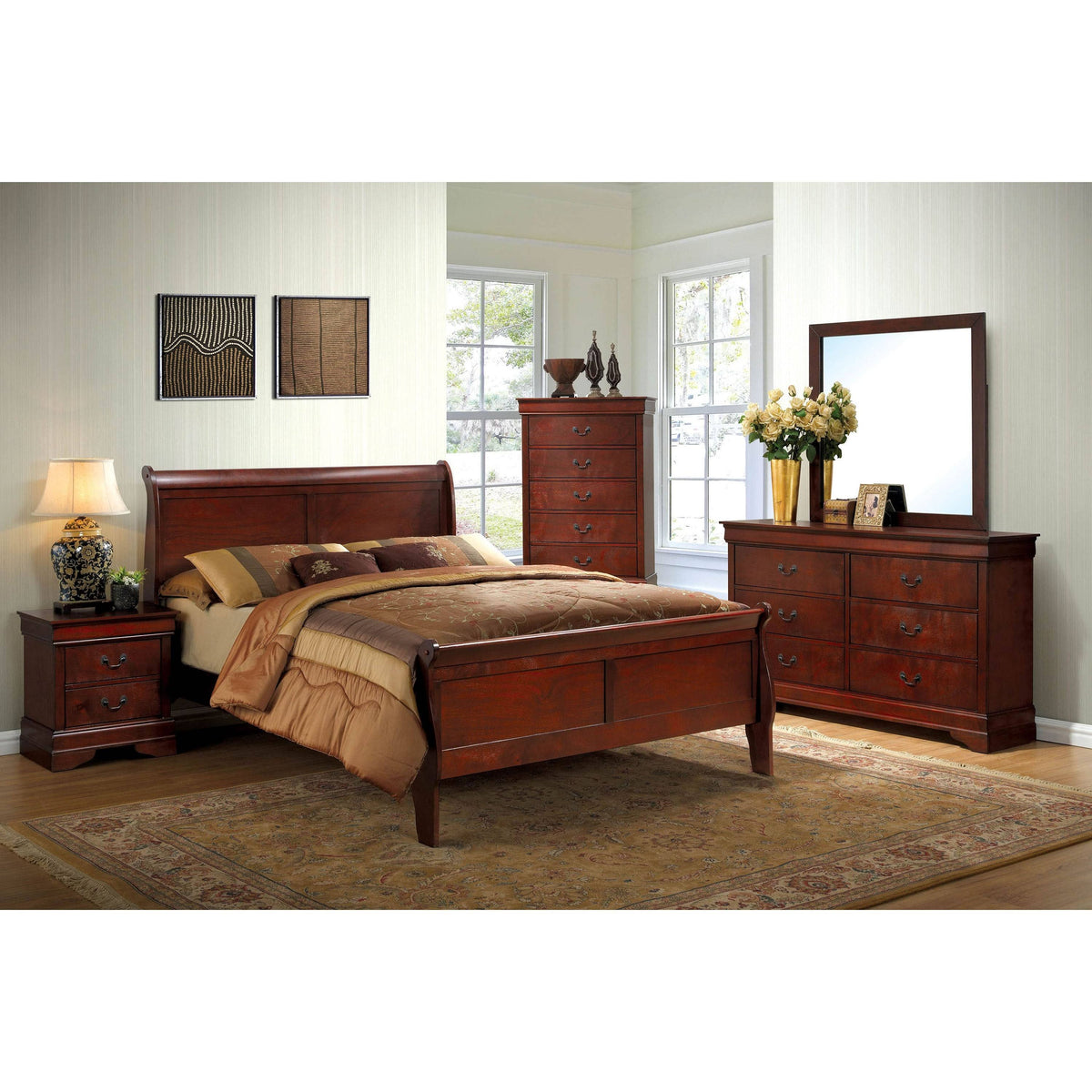 Grey Solid Wood Nightstand D1462