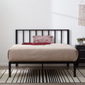 Black Metal Platform Bed with Headboard K706659