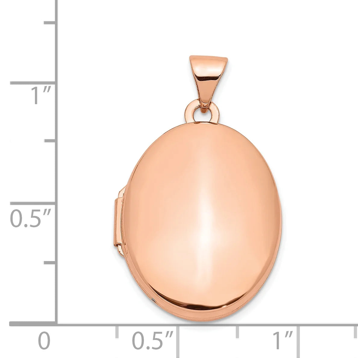 14k Rose Gold Polished 21mm Oval Locket S818