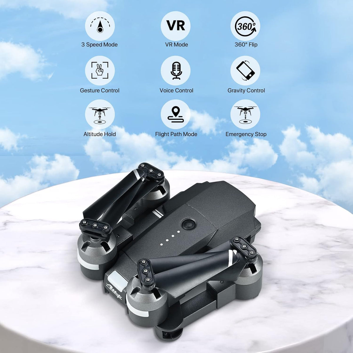 Foldable 1080P FPV Drone with 3 Batteries & Carrying Case M8992
