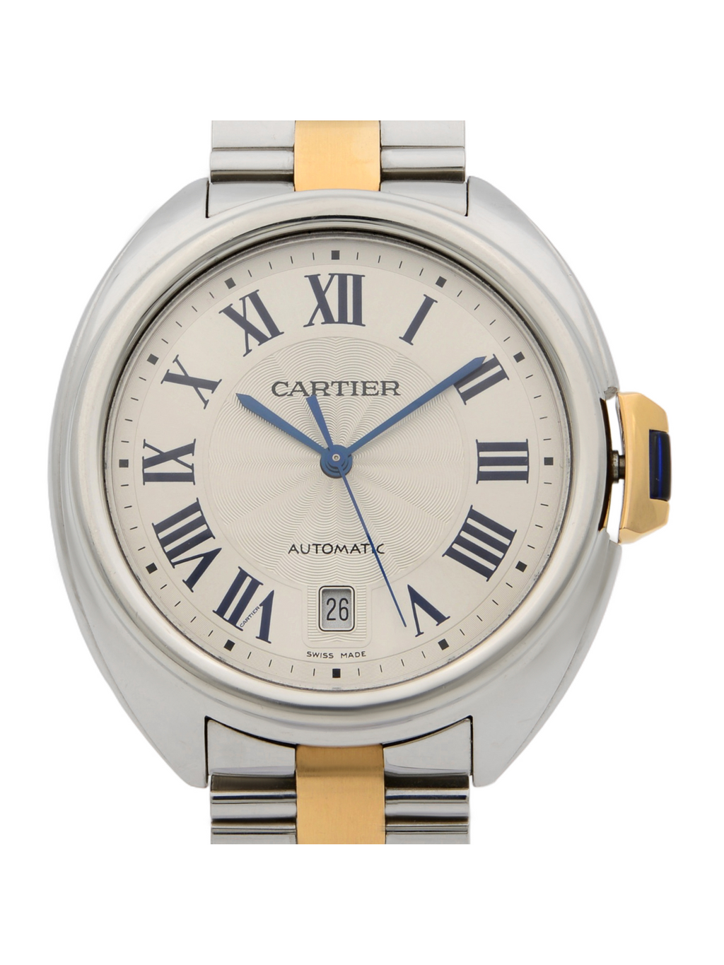 18k Rose Gold Steel Silver Guilloche Automatic Men Watch P38199