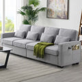 Modern Linen Fabric Sofa with 4 Pillows V42814