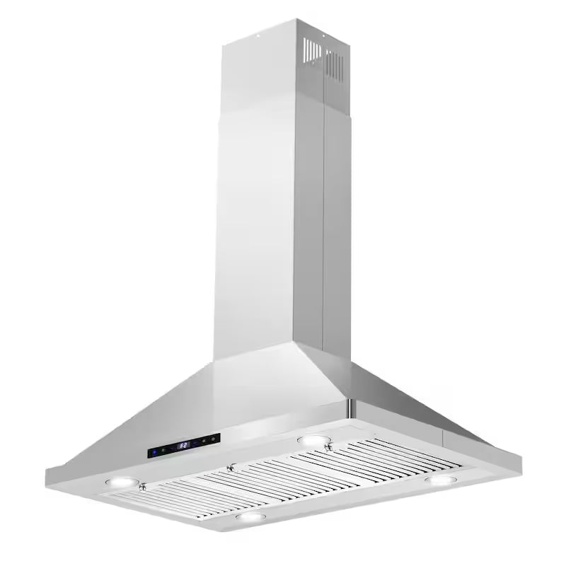 36 in. 380 CFM Ducted Island Range Hood with LED Lighting in Stainless Steel E673