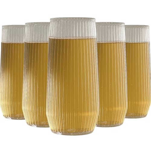 48 Pack 9 Oz Clear Stemless Plastic Champagne Flutes O303672