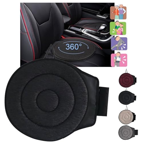 360° Rotating Seat Cushion Non Slip Swivel Seat Cushion Pad C-Black I355007