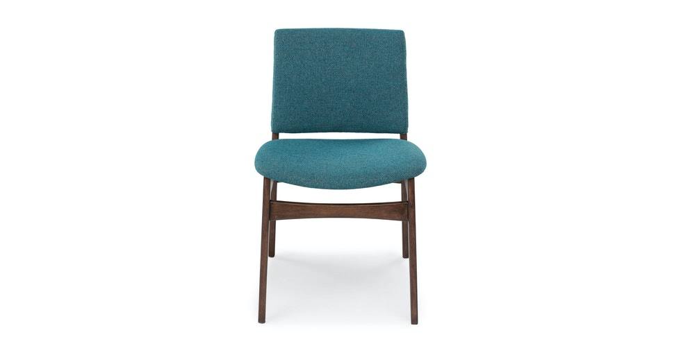 Blue Fabric Dining Chair with Walnut Frame S672