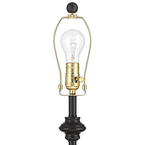 Set of 2 Dark Bronze Brown Metal Table Lamps Y58212