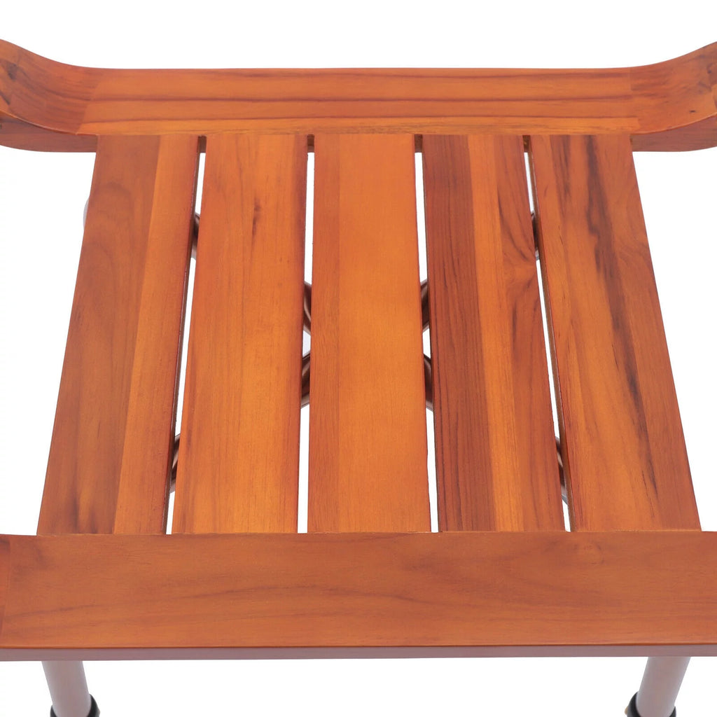 Teak Shower Stool Bathroom Bench Adjustable Non-Slip Y1657