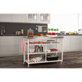 White Kitchen Cart with Stainless Steel Top P44040