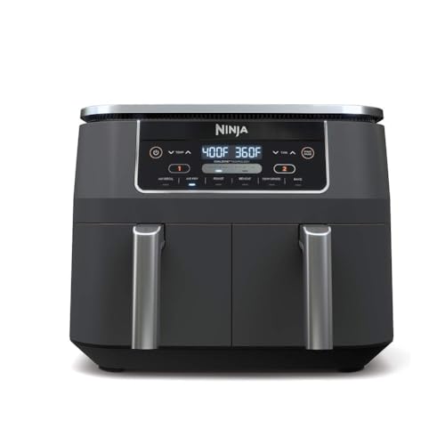 10 Quart DualZone XL 2-Basket Air Fryer, Grey B1172