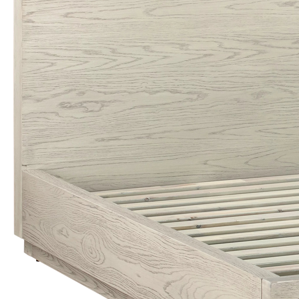 Grey Oak Wood Queen Platform Bed Frame D848