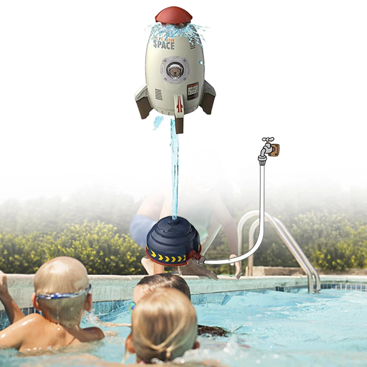 Rocket Sprinkler Toy 360 Degree Rotating Water Toys J177
