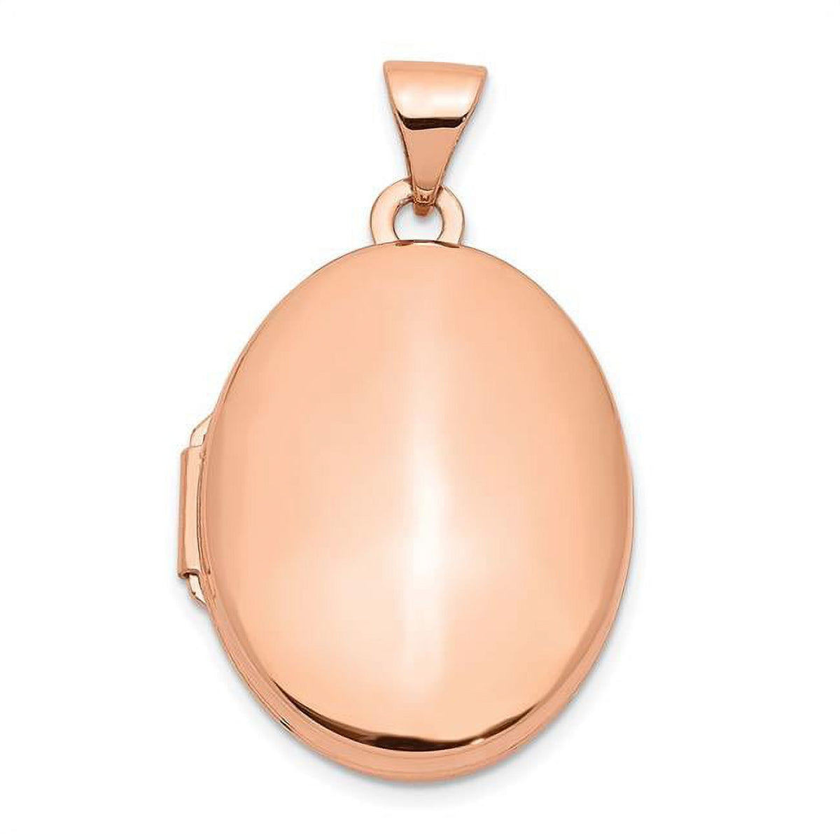 14k Rose Gold Polished 21mm Oval Locket S818