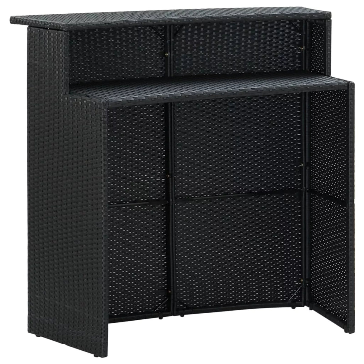 Black Poly Rattan 2-Tier Bar Table R195104