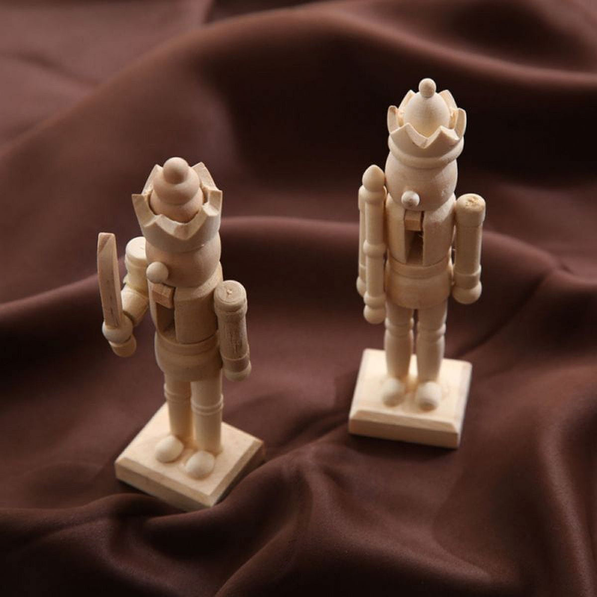 6 Pcs Wooden Nutcracker Figures Wooden Soldier Doll Z687