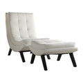 White Faux Leather Lounge Chair and Ottoman Set T6040