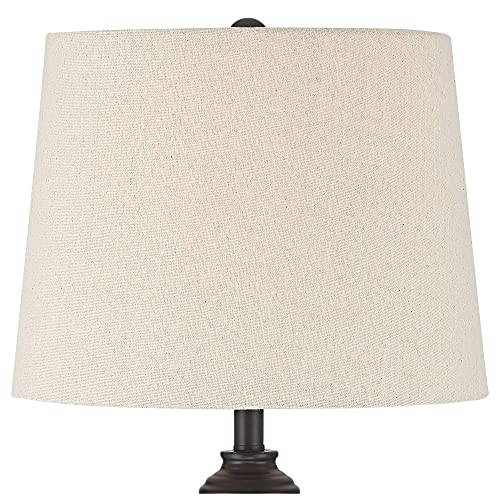 Set of 2 Dark Bronze Brown Metal Table Lamps Y58212