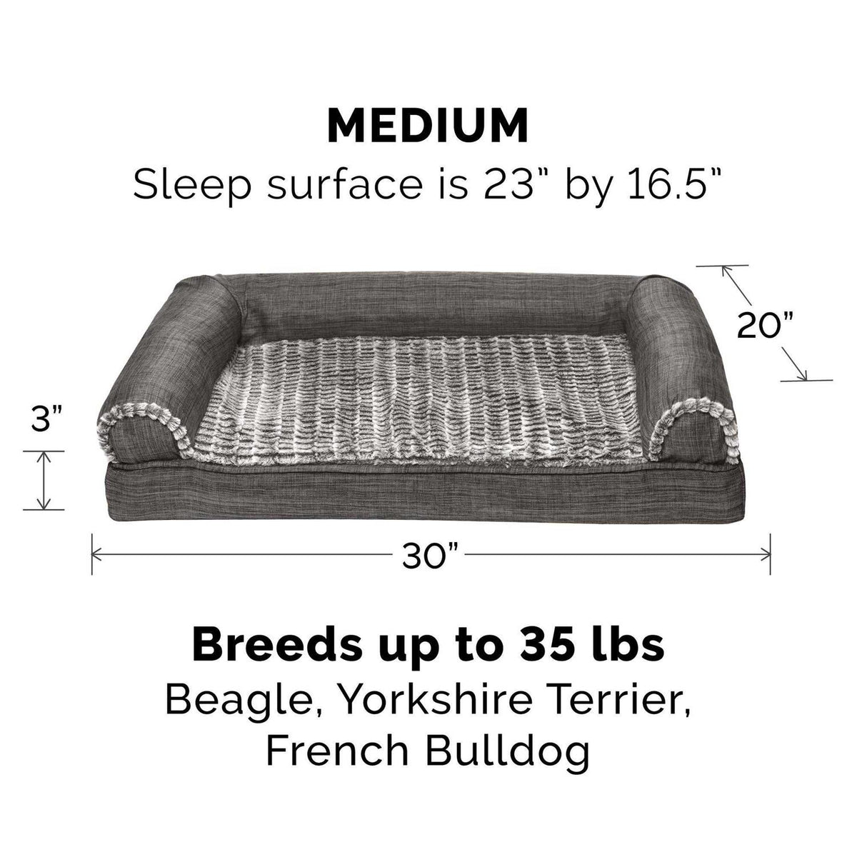 Luxe Fur & Performance Linen Sofa Bed T7056