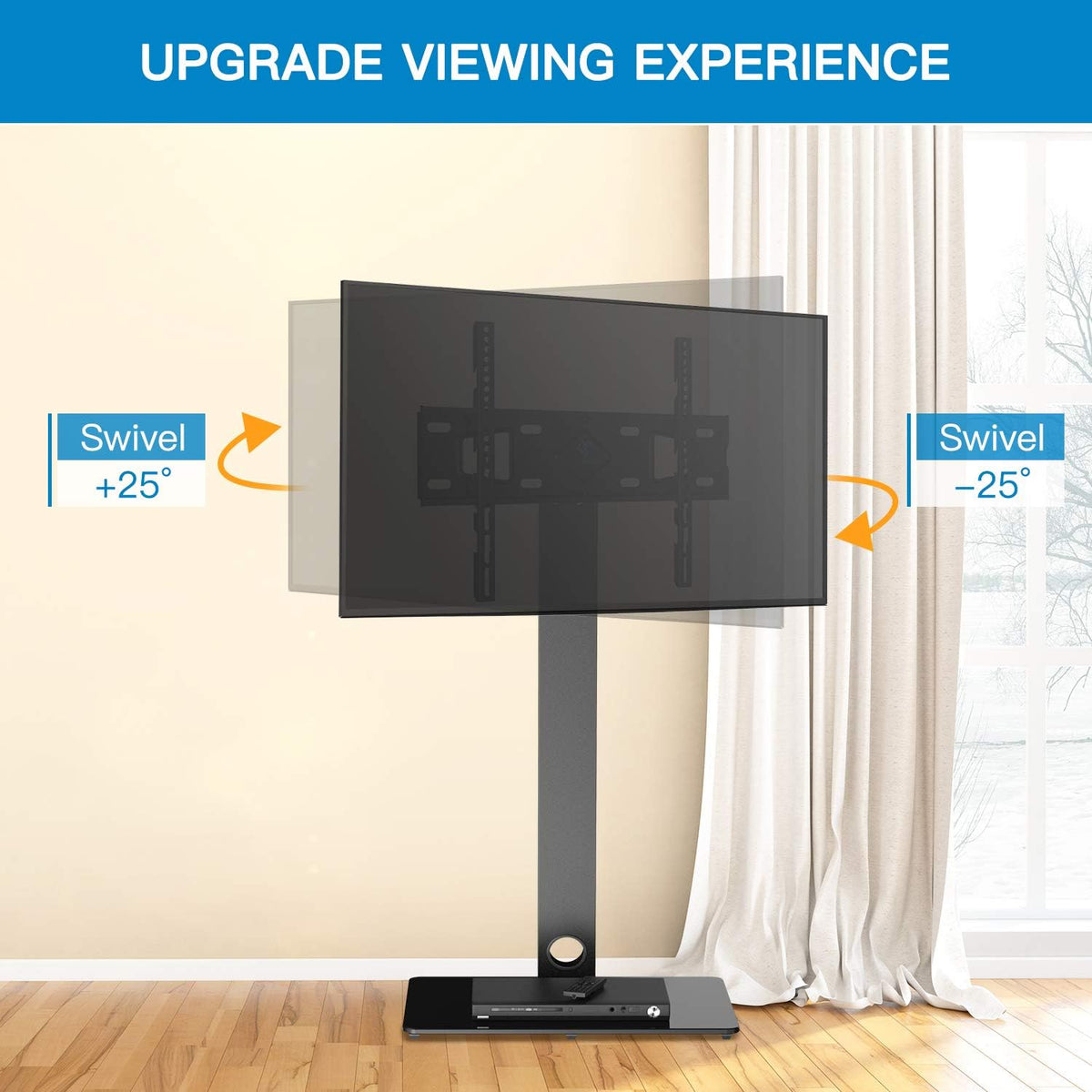 Universal Floor TV Stand with Swivel Mount, Height Adjustable, VESA 600x400mm I763