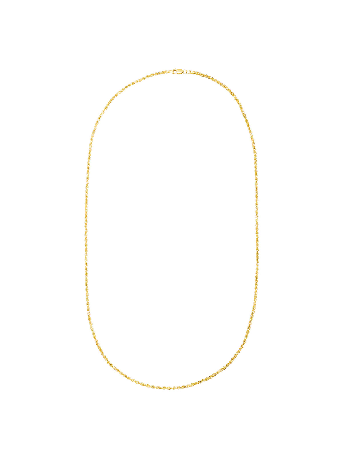 14kt Yellow Gold 20" Hollow Glitter Rope Chain Necklace A8166