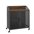 Dark Walnut Industrial Bar Cabinet Z818605