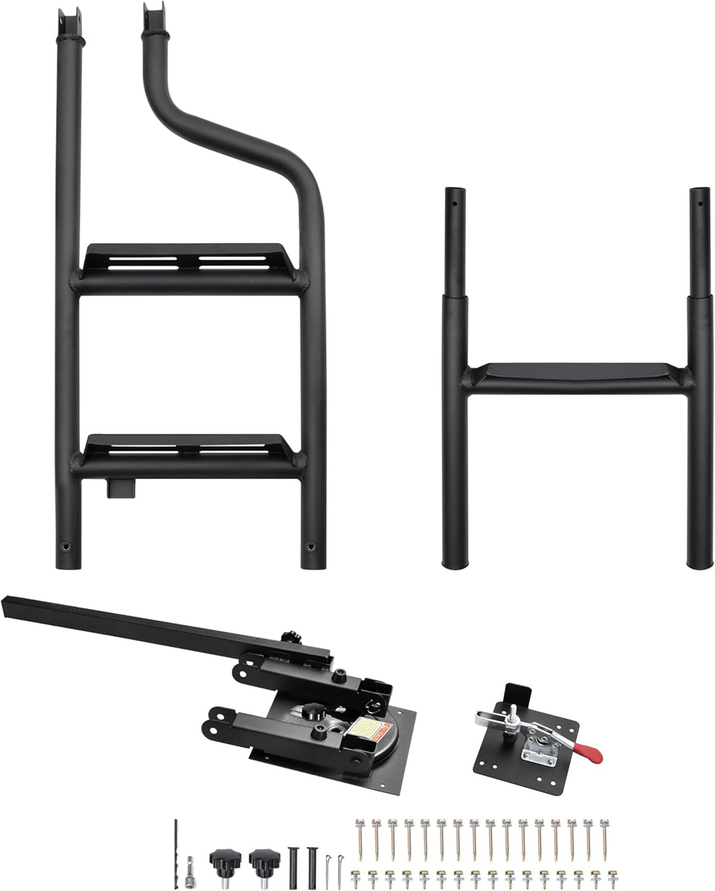 45" Foldable Pickup Truck Tailgate Ladder with Grab Handle, Heavy Duty Folding Tailgate Step Ladder I7366