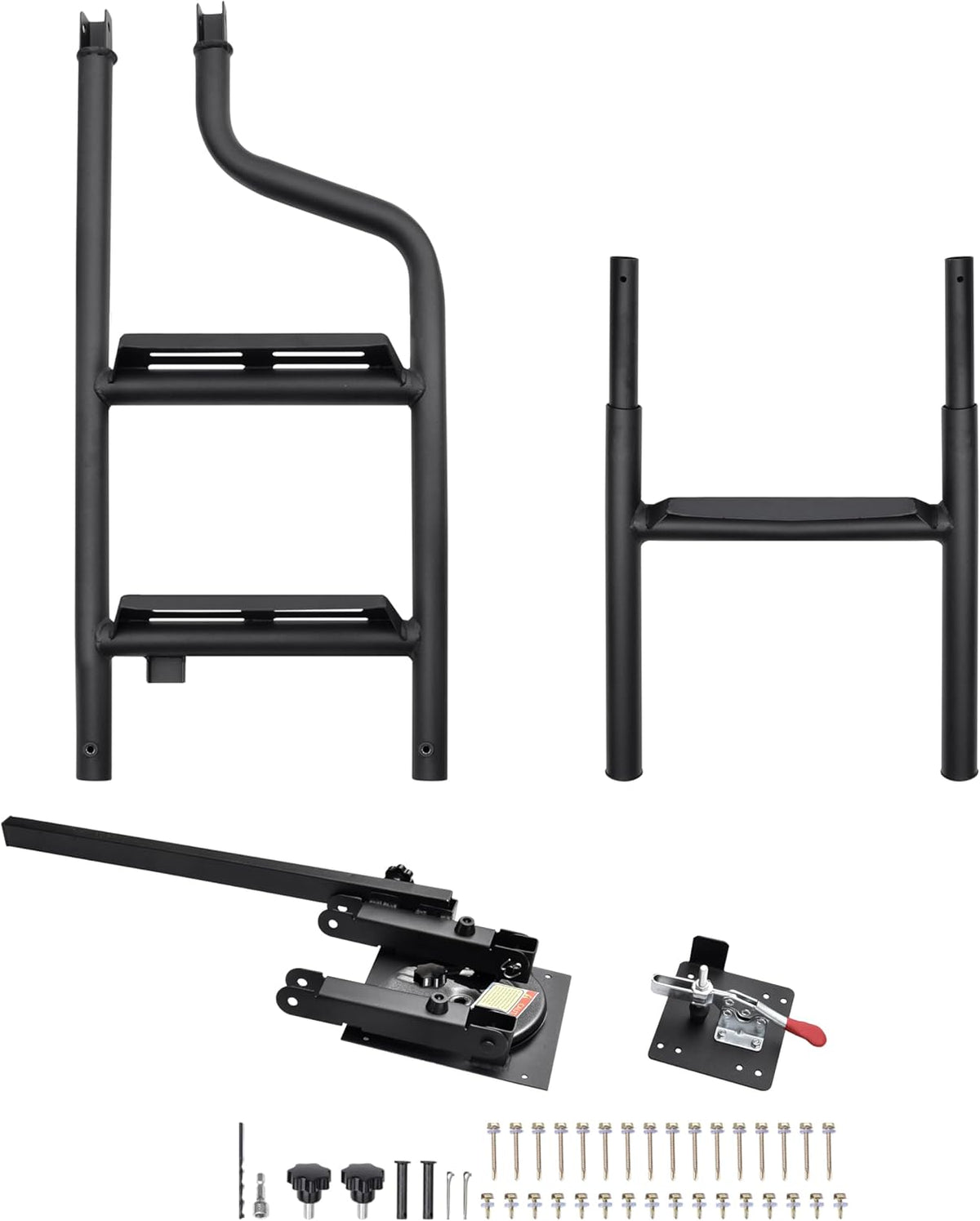 45" Foldable Pickup Truck Tailgate Ladder with Grab Handle, Heavy Duty Folding Tailgate Step Ladder I7366