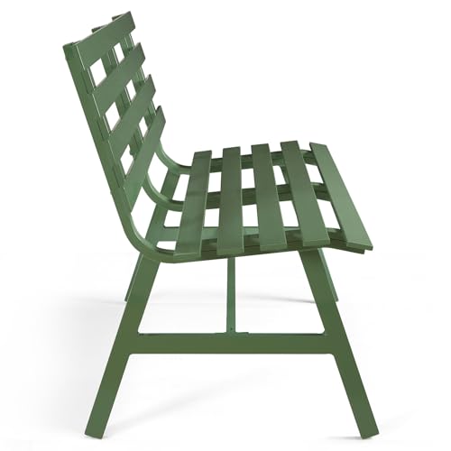 Blue Weatherproof Aluminum Outdoor Bench O1172