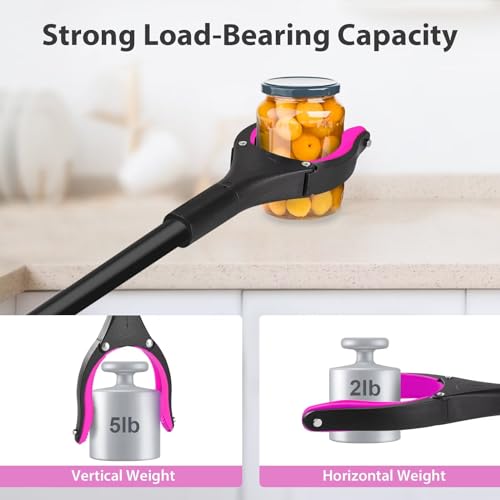 Pink Foldable Reacher Grabber Tool with 360° Rotating Jaw D2441
