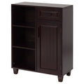 Dark Birch Floor Cabinet with 1 Door, 1 Drawer and 3 Open Shelves F24535