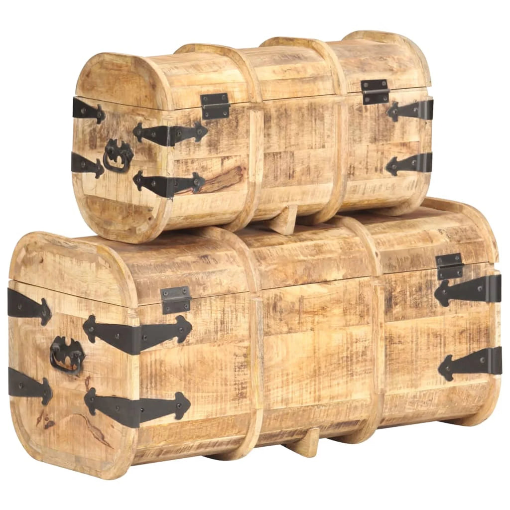 Storage Chests 2 Pieces Solid Mango Wood D95879