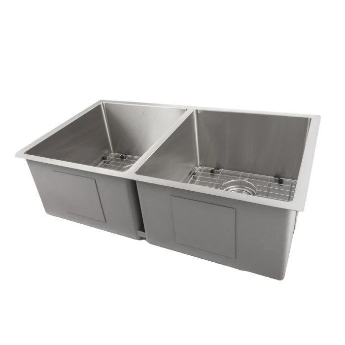 33 in. Undermount Double Bowl Stainless Steel Kitchen Sink U3445