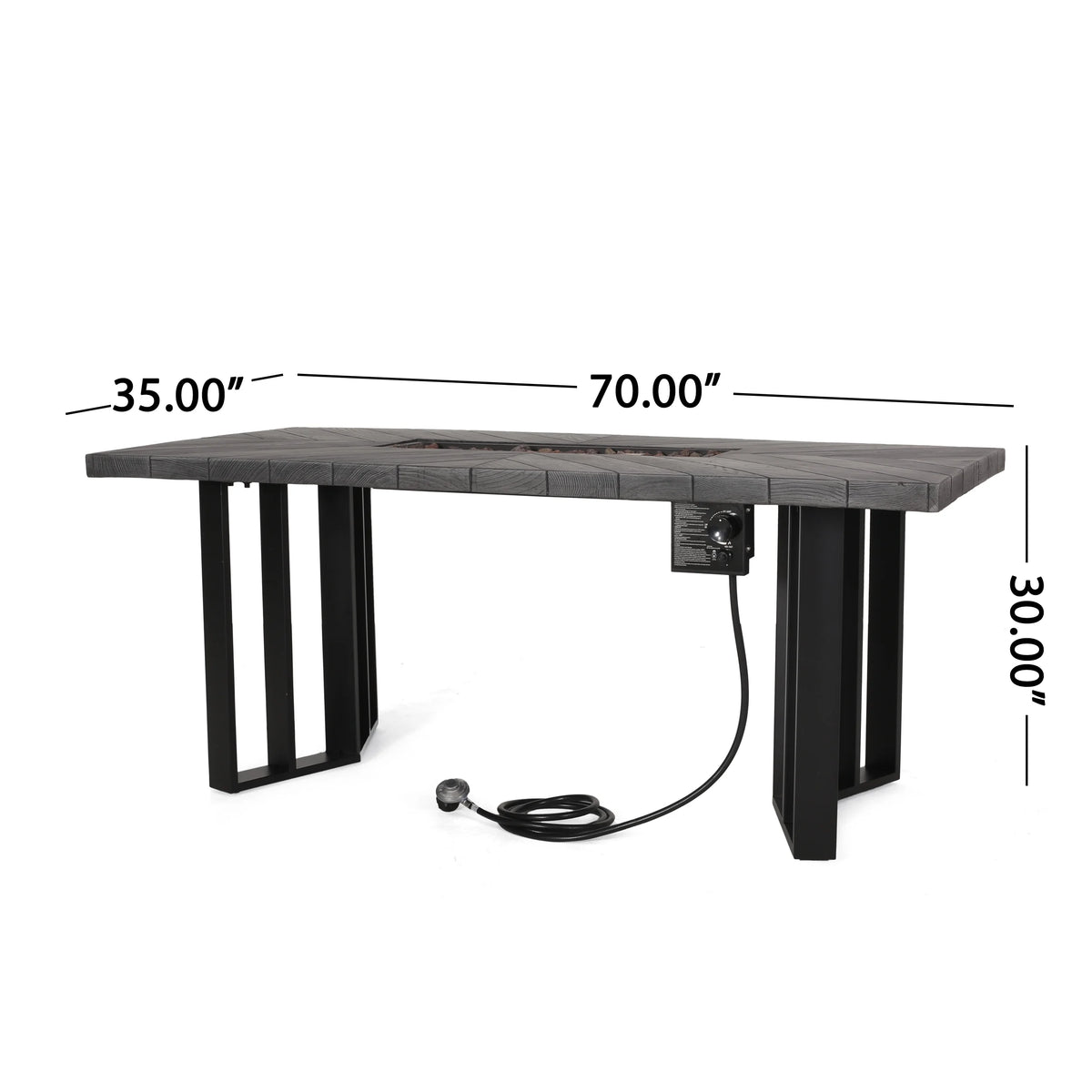 Lightweight Concrete Outdoor Fire Pit Dining Table 40,000 BTU E205