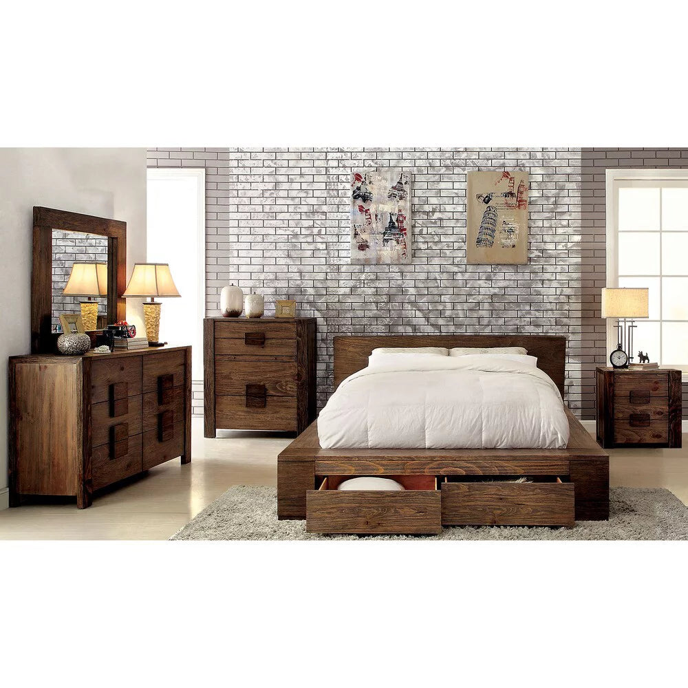 Natural Wood 2-drawer California King Storage Bed U606352