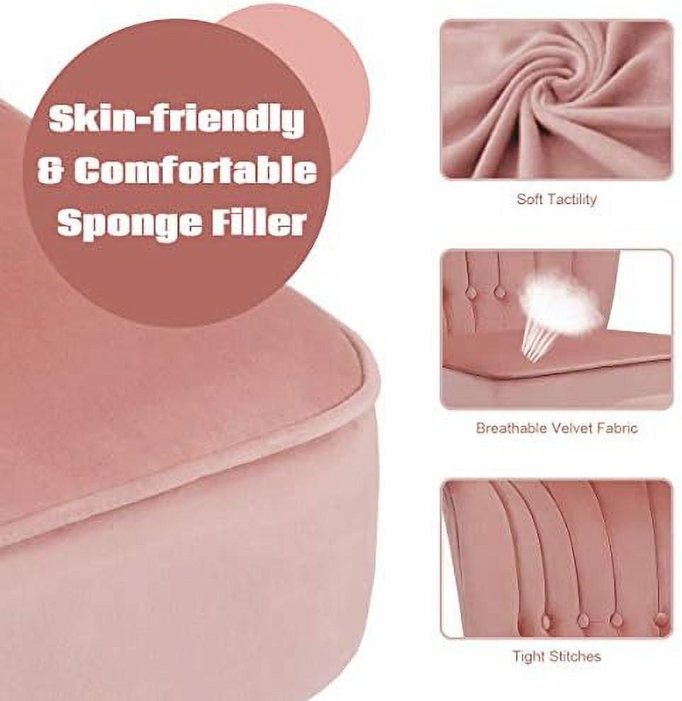 Velvet Accent Chair Ottoman Set N503727