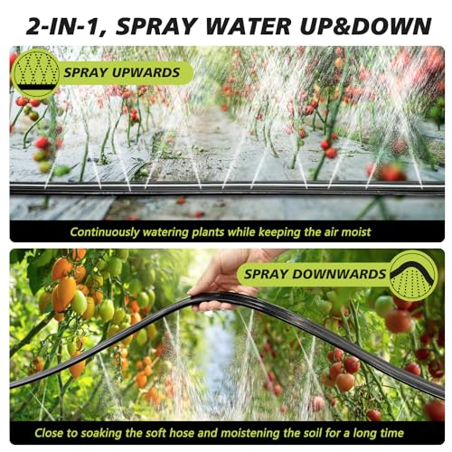 Flat Soaker Hose 100 Ft with Garden Staples and Splitters T678786