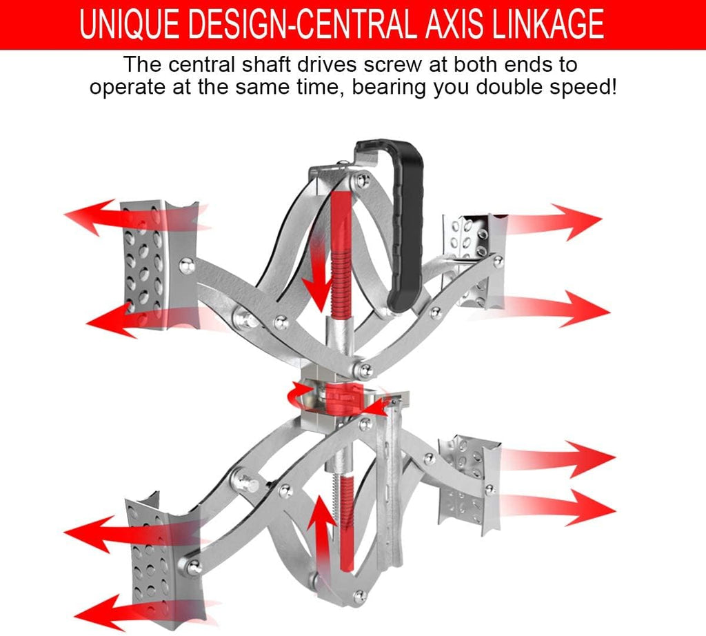 2 Sets X-Shape Wheel Chocks with Integrated Wrench and Anti-Theft Code Lock B8239