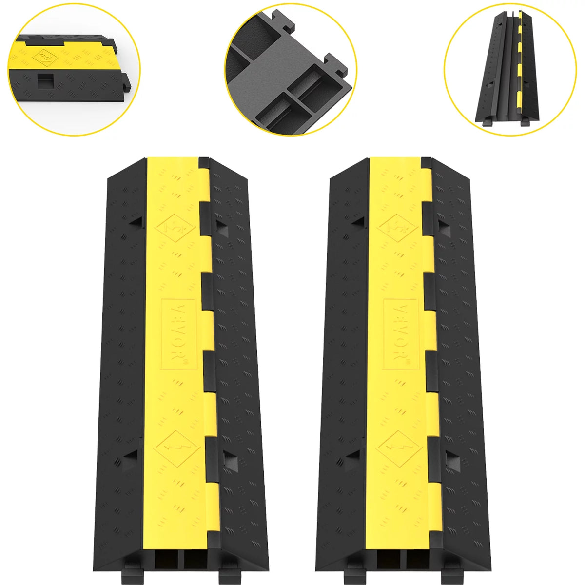 2 Channel 2 Pack Rubber Cable Protector Ramp I5325