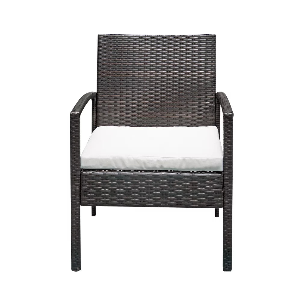Brown 3 Pc Wicker Patio Conversation Set B623