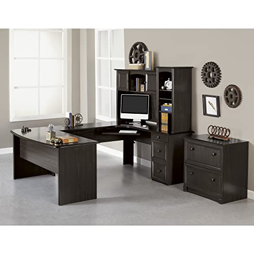 Walnut U-Shaped Executive Desk Q794435