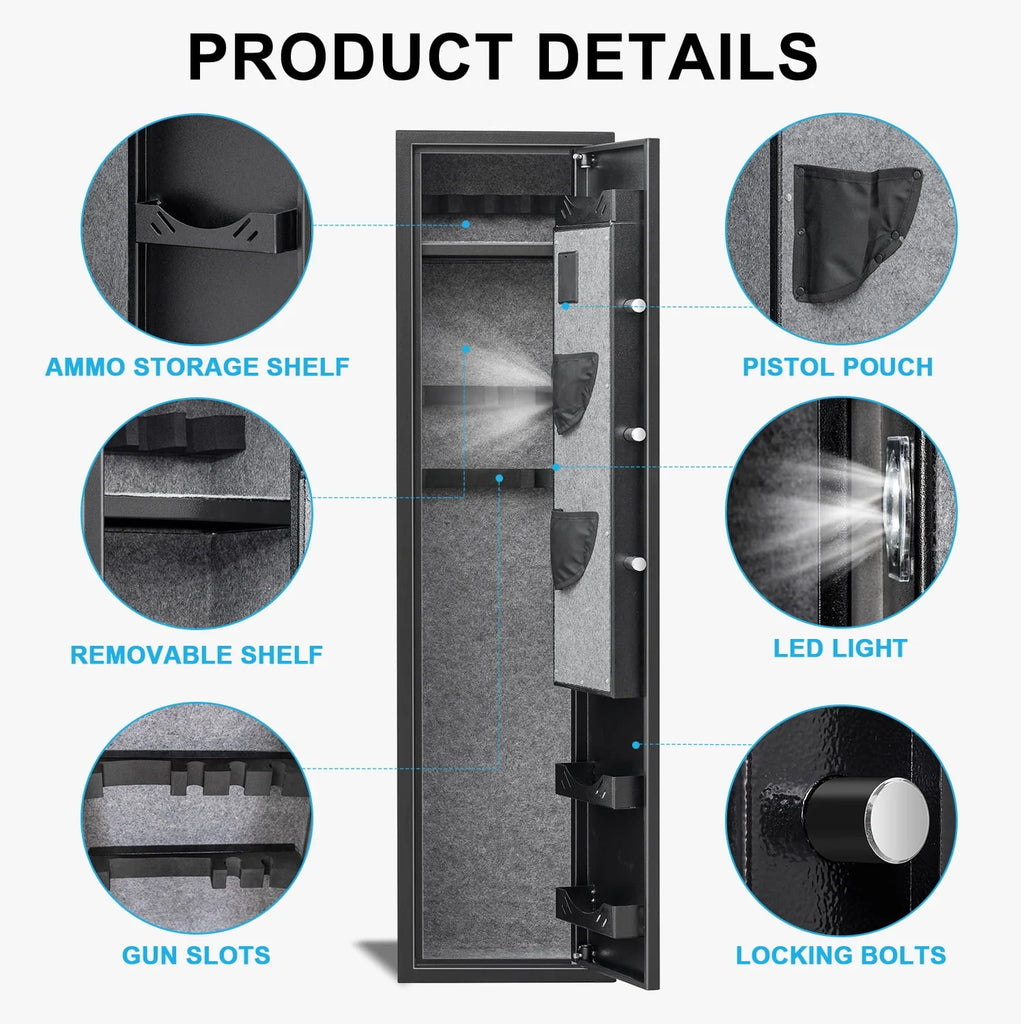 Biometric Fingerprint Long Gun Safe with Alarm System G7530