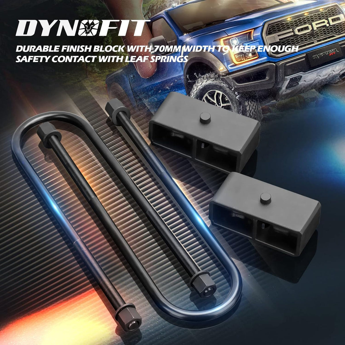 2 Inch Rear Lift Kit with Blocks and U-bolts Set A20625