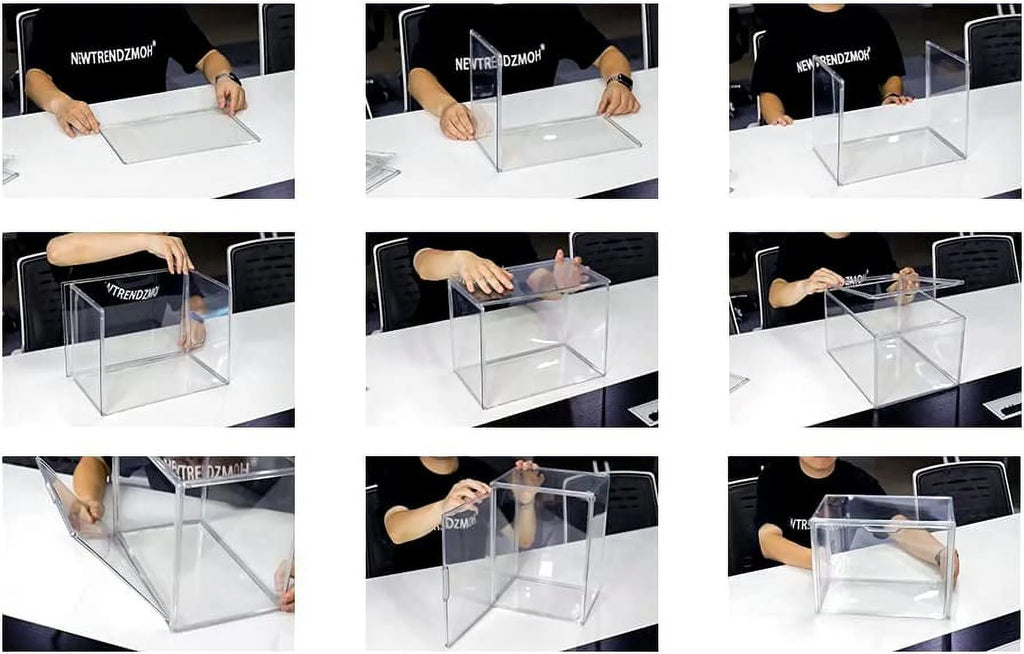 6Pack Clear Acrylic Storage Box with Magnetic Door W7744